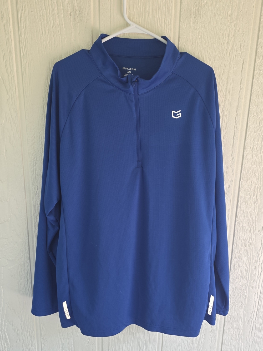 Gradual Men’s Blue Quarter-Zip Performance Sweater, Size XXL